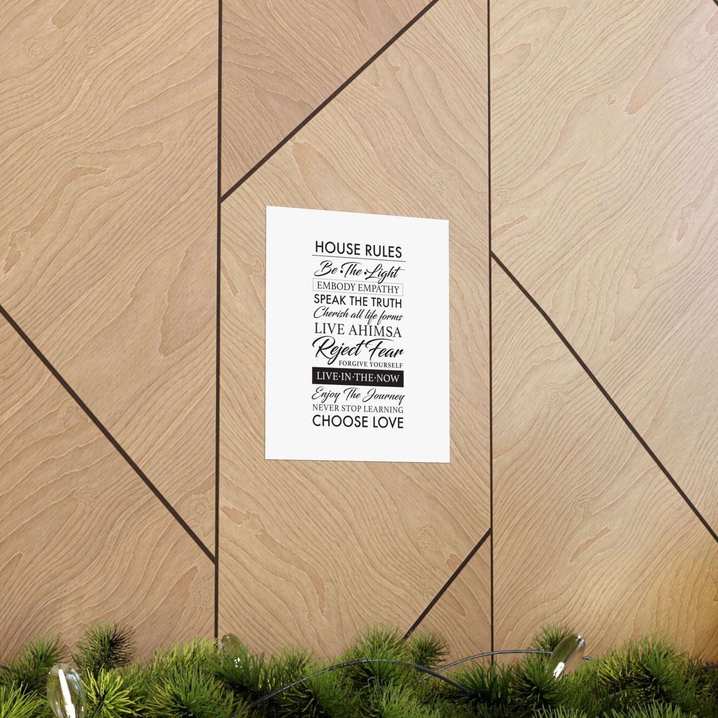 Enlightened Vegan House Rules Premium Matte Vertical Poster | Vegan Inspiration Home Decor