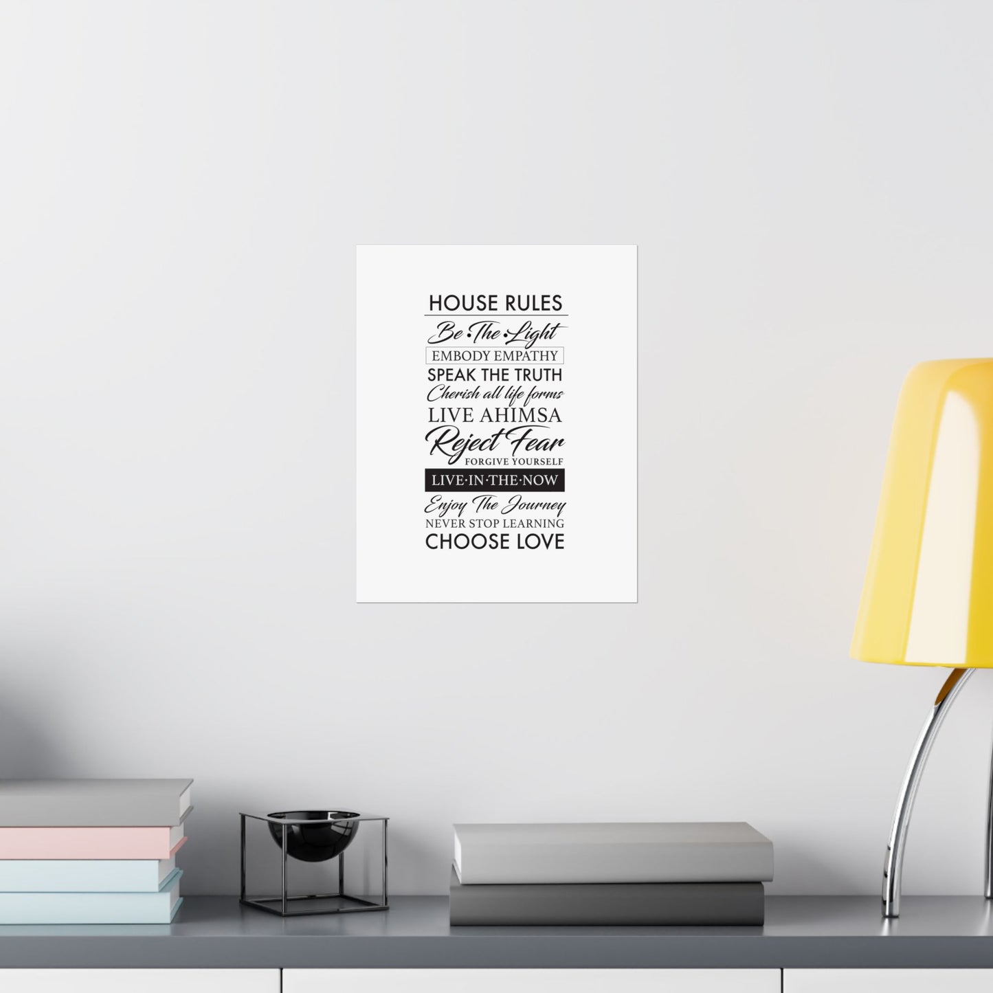 Enlightened Vegan House Rules Premium Matte Vertical Poster | Vegan Inspiration Home Decor