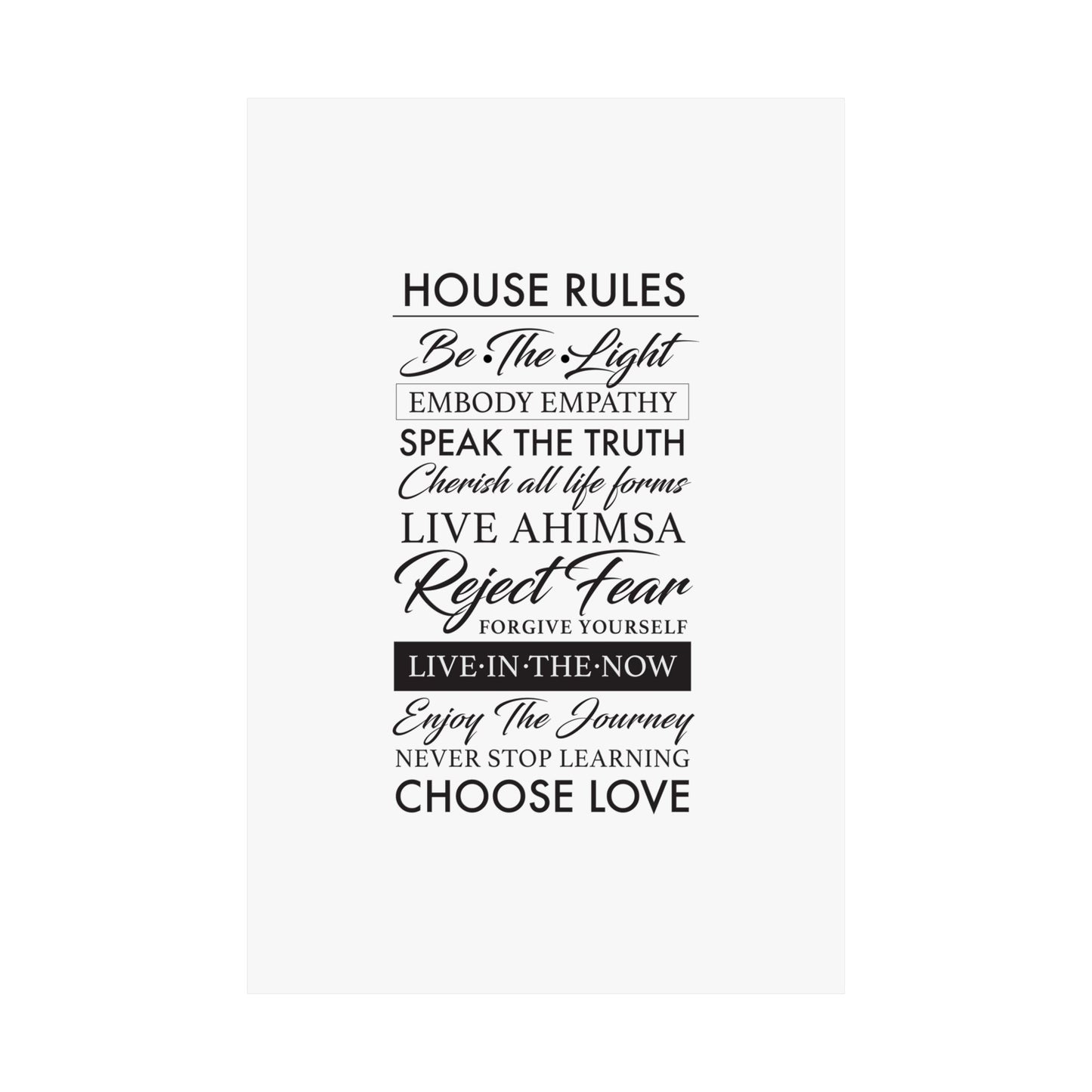 Enlightened Vegan House Rules Premium Matte Vertical Poster | Vegan Inspiration Home Decor