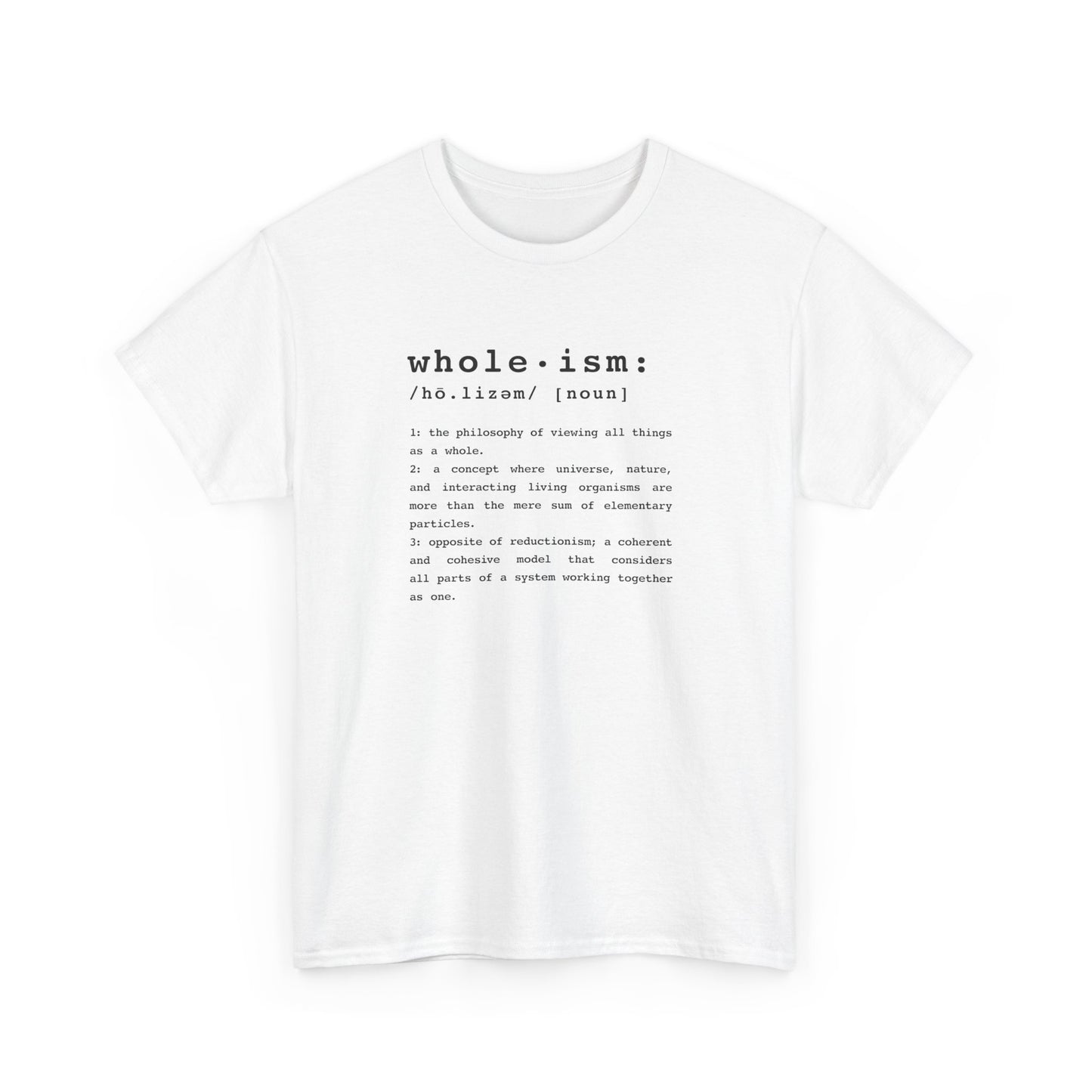 Wholism (Whole-ism)  |  Unisex 100% Cotton Heavy Tee, Light Colors