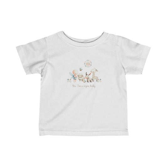 Yes, I'm a Vegan Baby, Watercolor Art  |  Infant Fine Jersey Tee