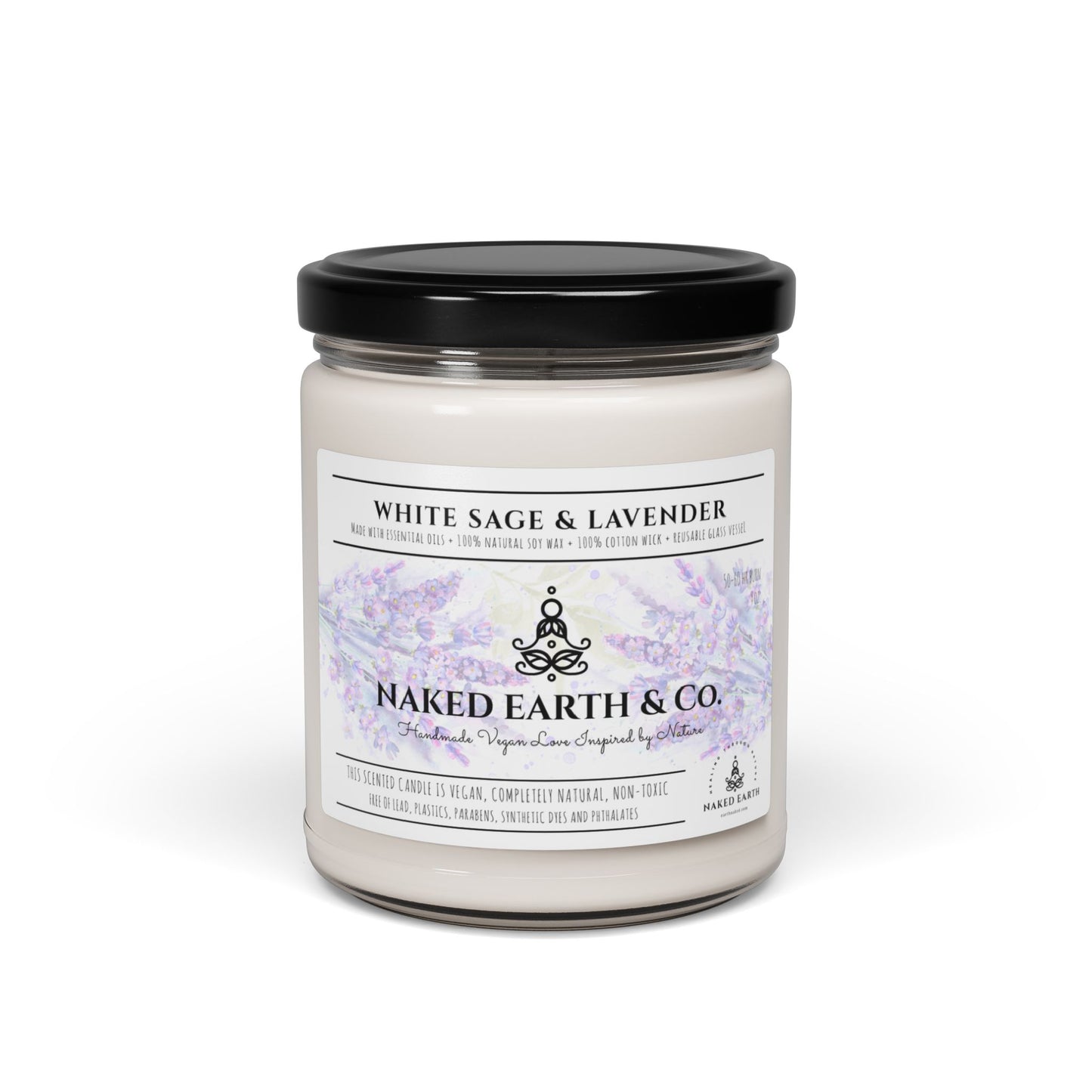 Premium Plant-based, Vegan, Non-Toxic Soy Candle with Essential Oils and Cotton Wick  |  Reusable Glass Jar with Lid, 9oz