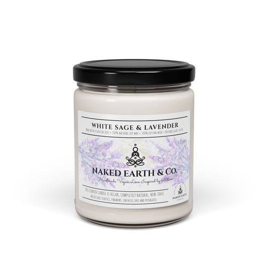 Premium Plant-based, Vegan, Non-Toxic Soy Candle with Essential Oils and Cotton Wick  |  Reusable Glass Jar with Lid, 9oz