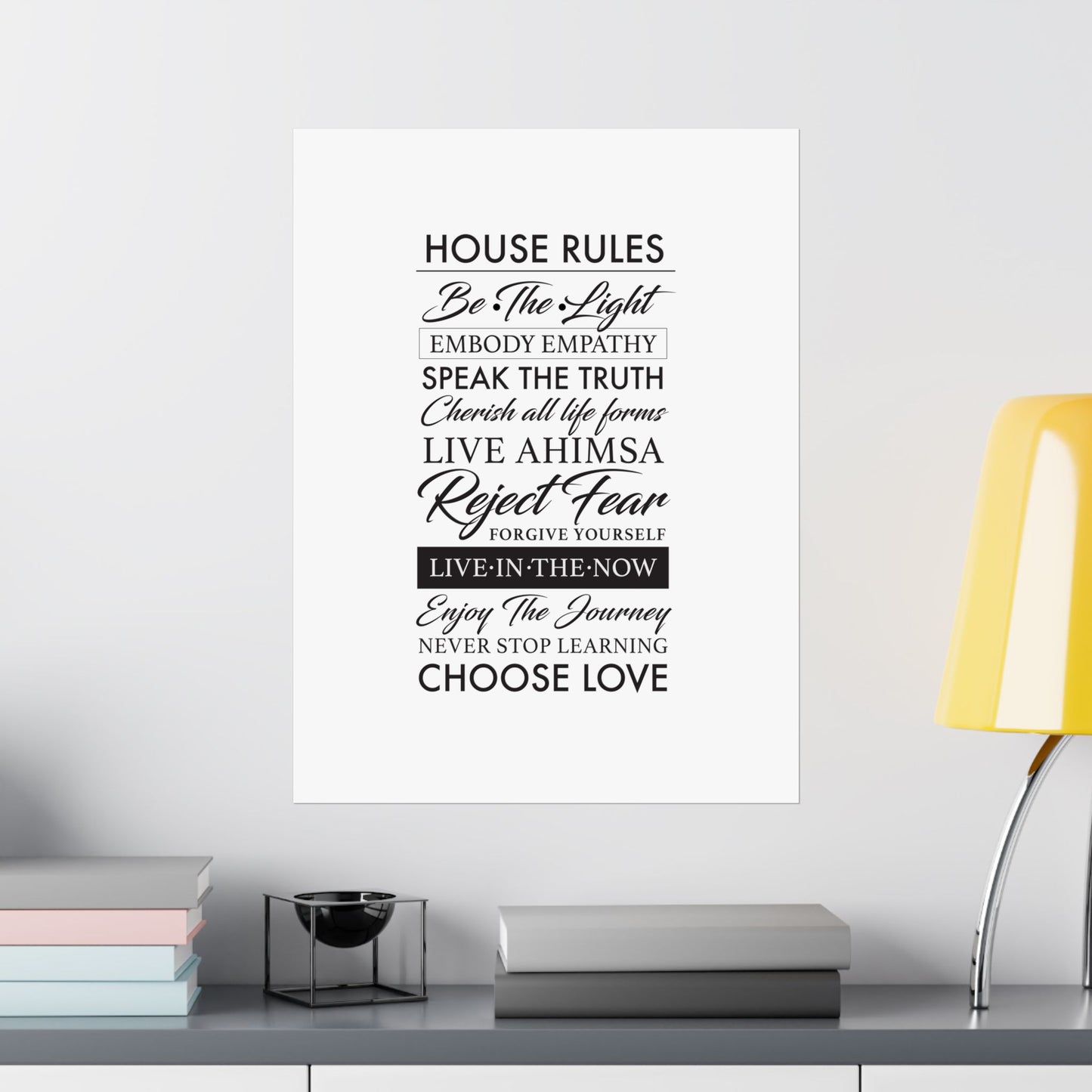 Enlightened Vegan House Rules Premium Matte Vertical Poster | Vegan Inspiration Home Decor