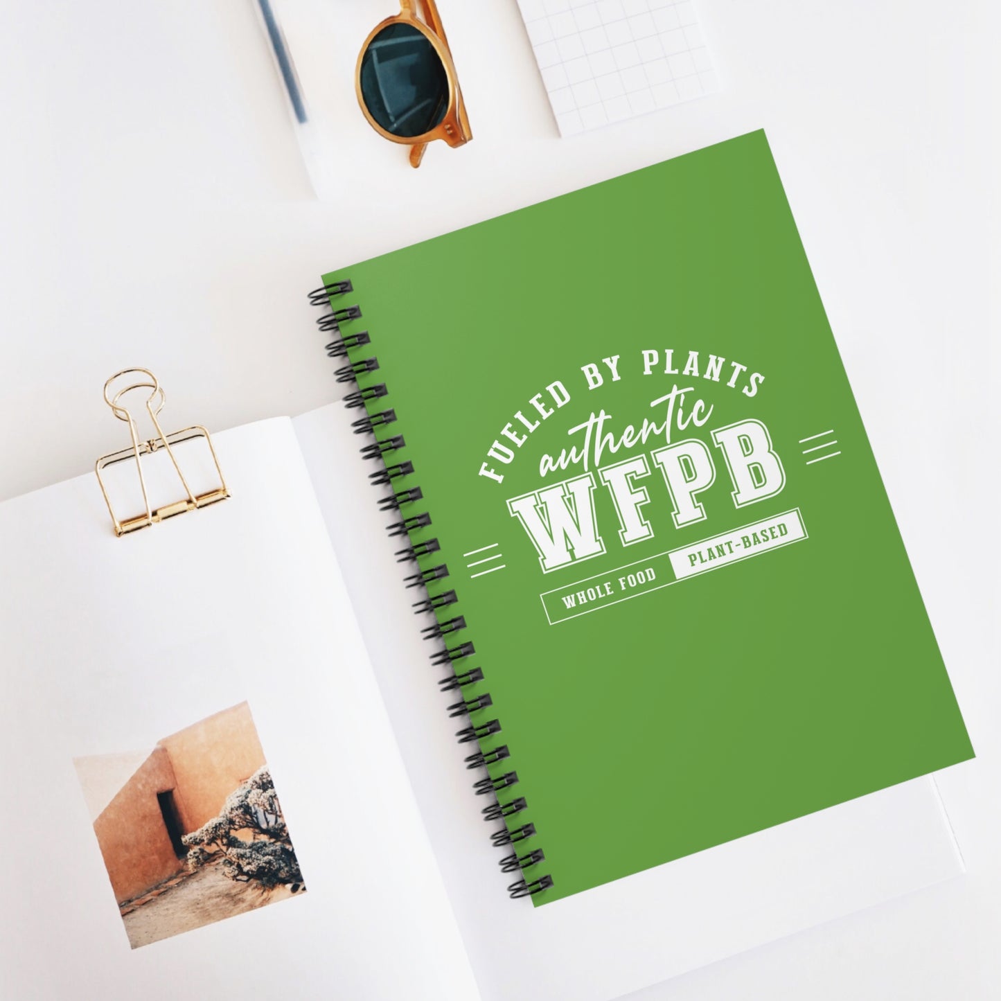 Authentic WFPB, Whole Food Plant-based  |  Spiral Notebook, Ruled Line