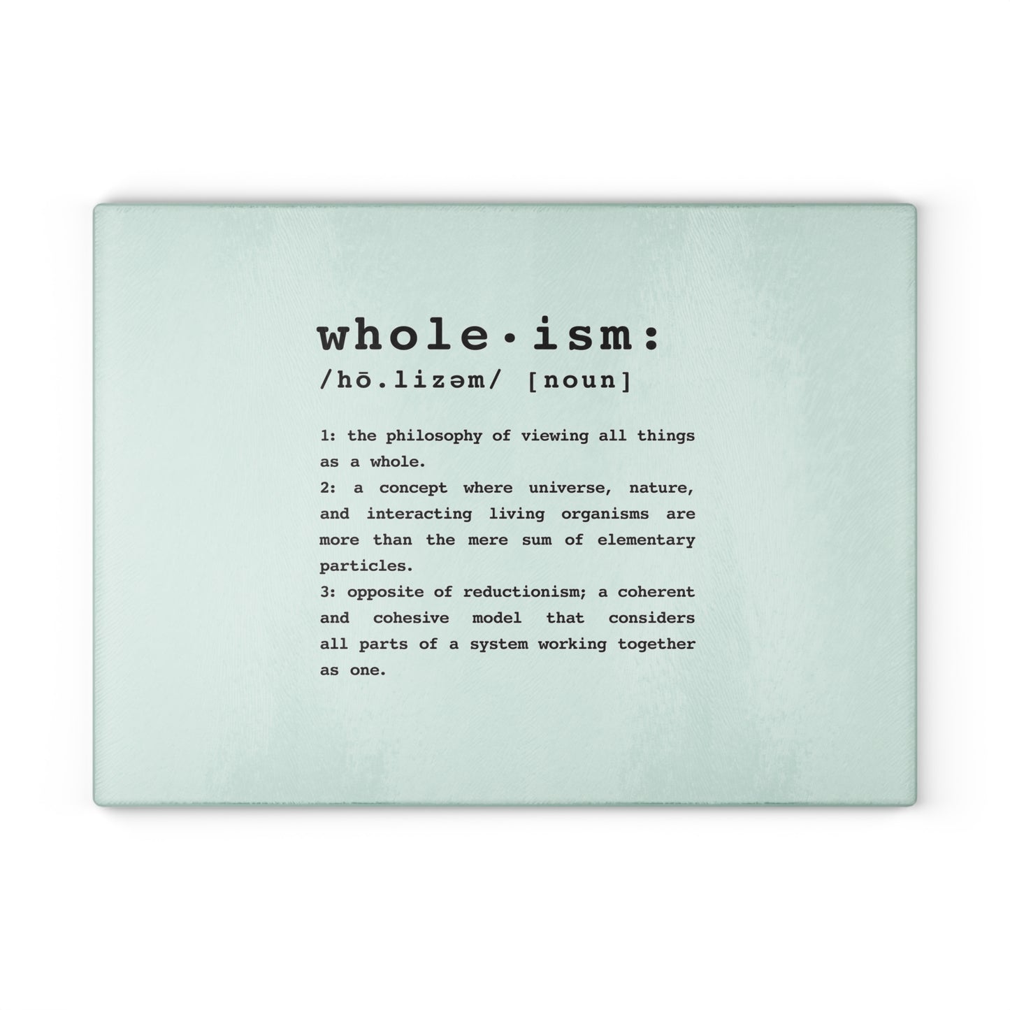 Wholism  |  Vegan Plant-based Glass Cutting Board