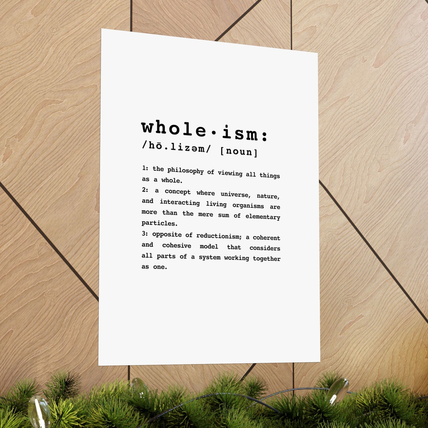 Wholism Premium Matte Vertical Poster  |  WFPB Inspiration Home Decor