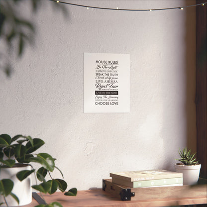 Enlightened Vegan House Rules Premium Matte Vertical Poster | Vegan Inspiration Home Decor