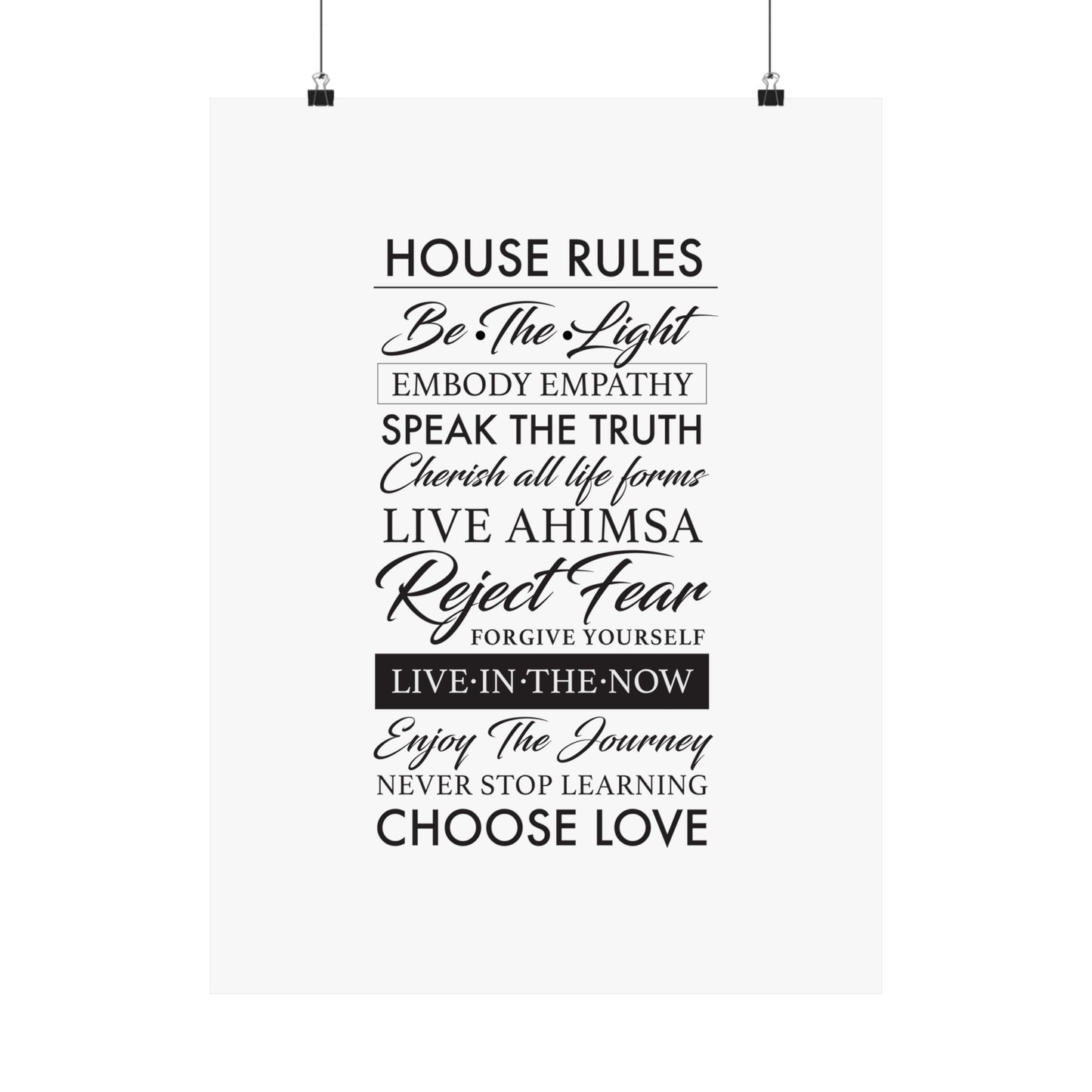 Enlightened Vegan House Rules Premium Matte Vertical Poster | Vegan Inspiration Home Decor