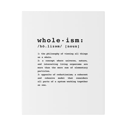 Wholism  |  White Matte Cotton Canvas, Stretched, 0.75"