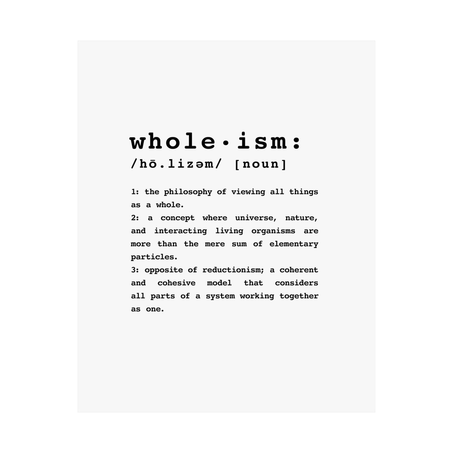 Wholism Premium Matte Vertical Poster  |  WFPB Inspiration Home Decor